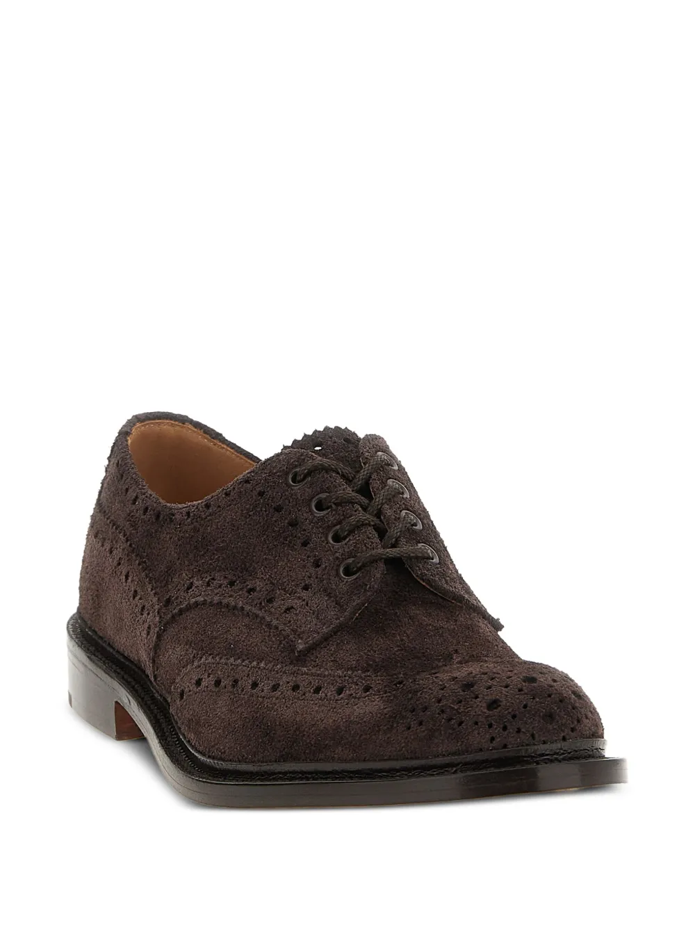 Tricker's Bourton suede lace-up oxford shoes Brown