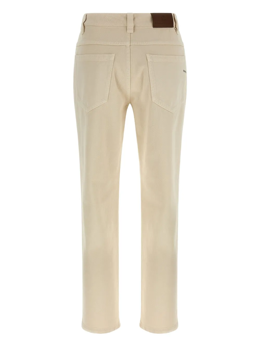 Brunello Cucinelli back-patch five-pocket trousers Beige