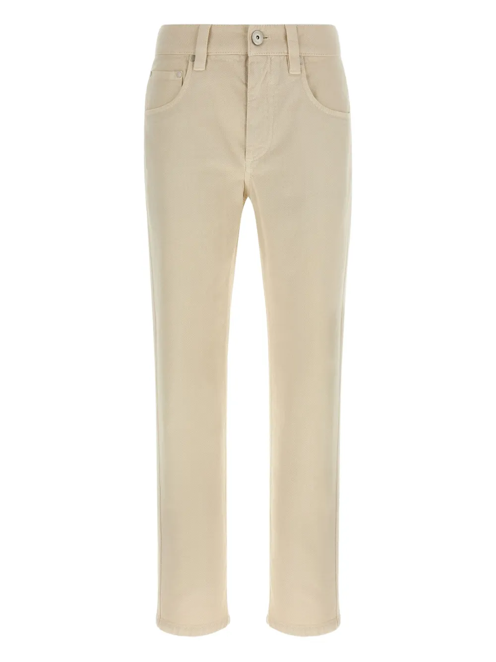 Brunello Cucinelli back-patch five-pocket trousers Beige