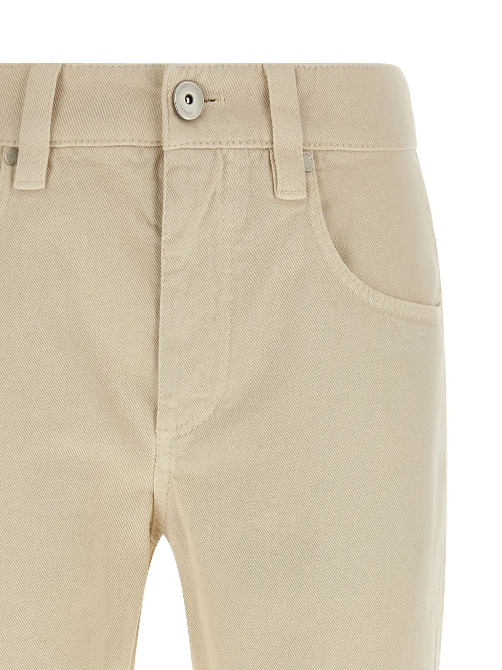 Brunello Cucinelli back-patch five-pocket trousers Beige