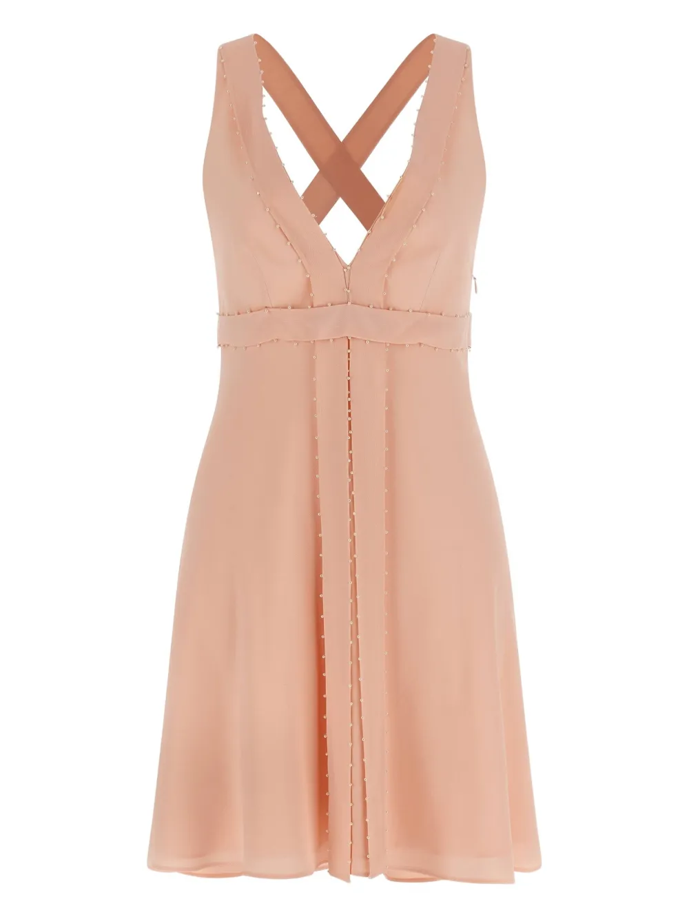embellished V-neck mini dress