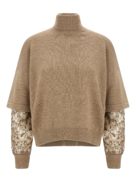 Brunello Cucinelli sequin-embellished high-neck sweater