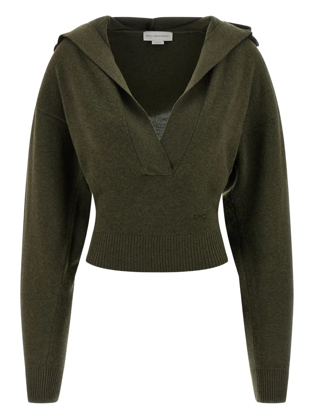 Stella McCartney hooded V-neck sweater Groen