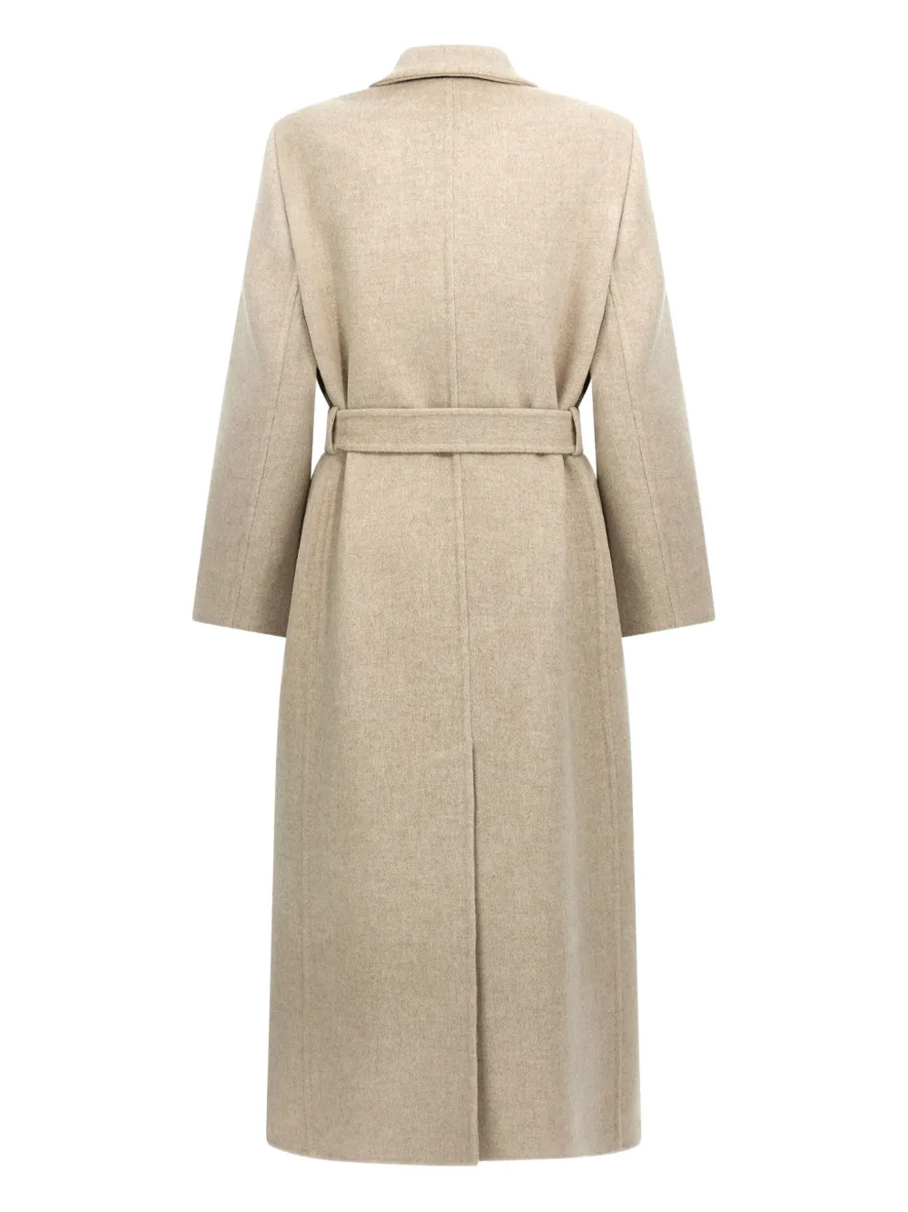 Brunello Cucinelli belted peak-lapel coat Beige
