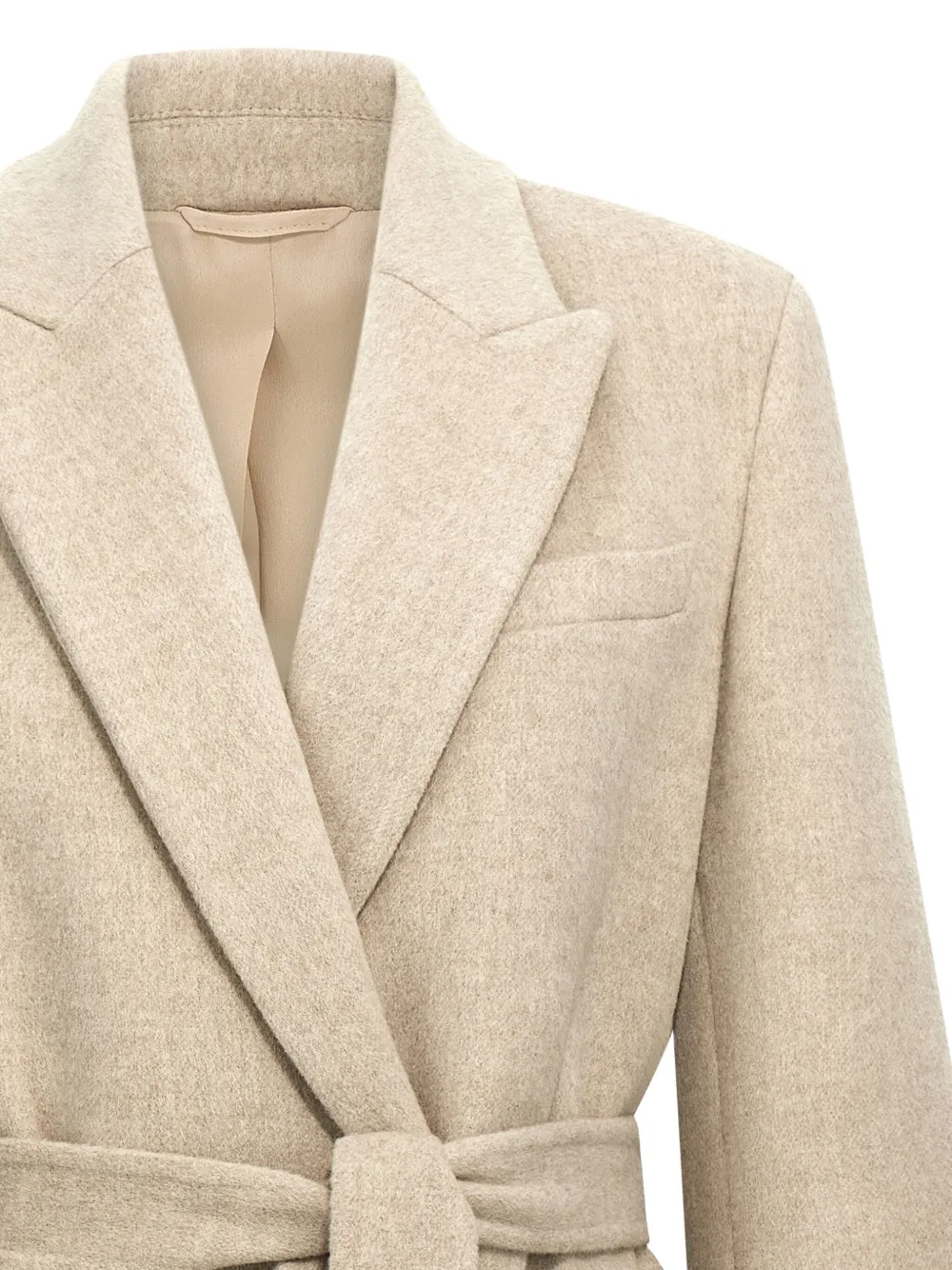 Brunello Cucinelli belted peak-lapel coat Beige