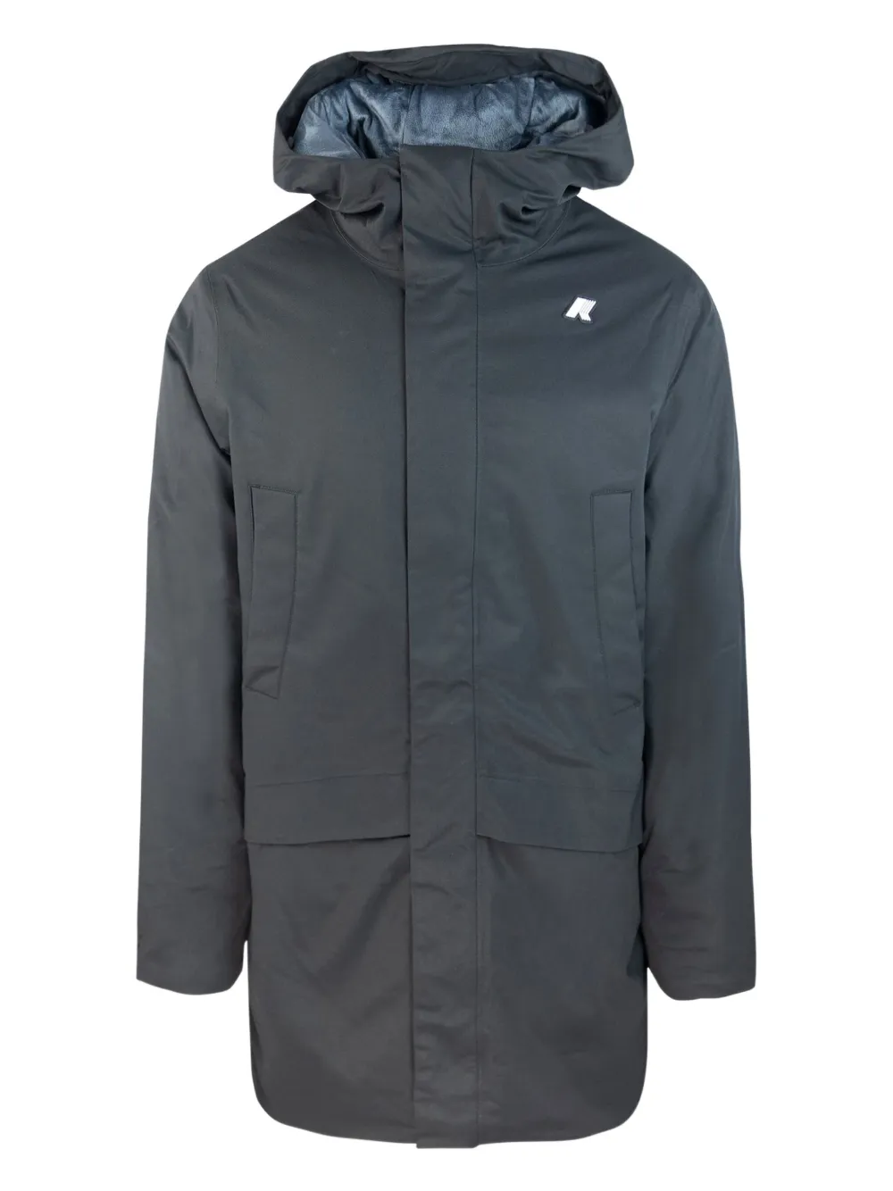 hooded zip-fastening jacket