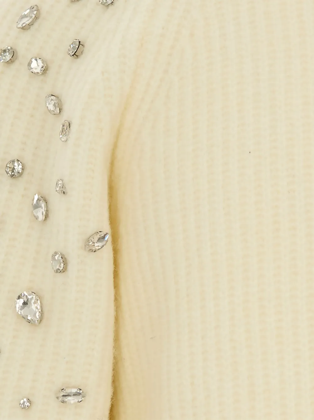 LIU JO crystal-embellished ribbed cardigan Beige