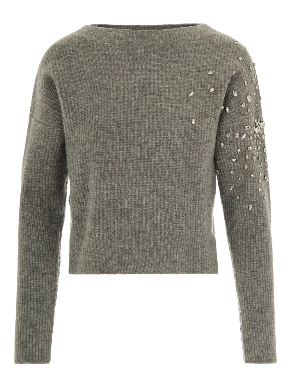 LIU JO embellished ribbed sweater Grijs