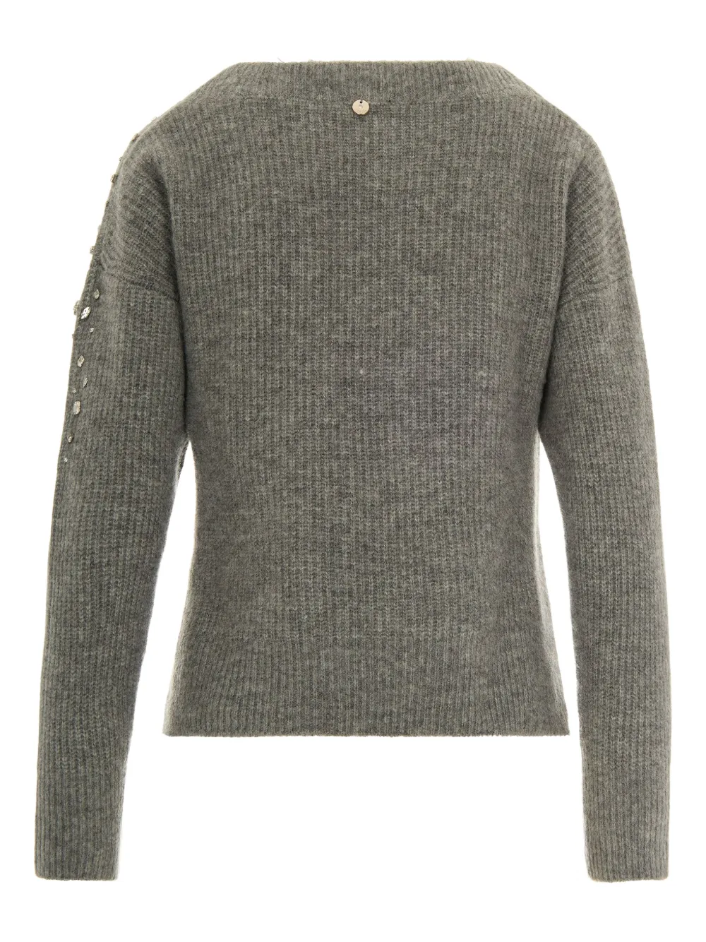 LIU JO embellished ribbed sweater Grijs