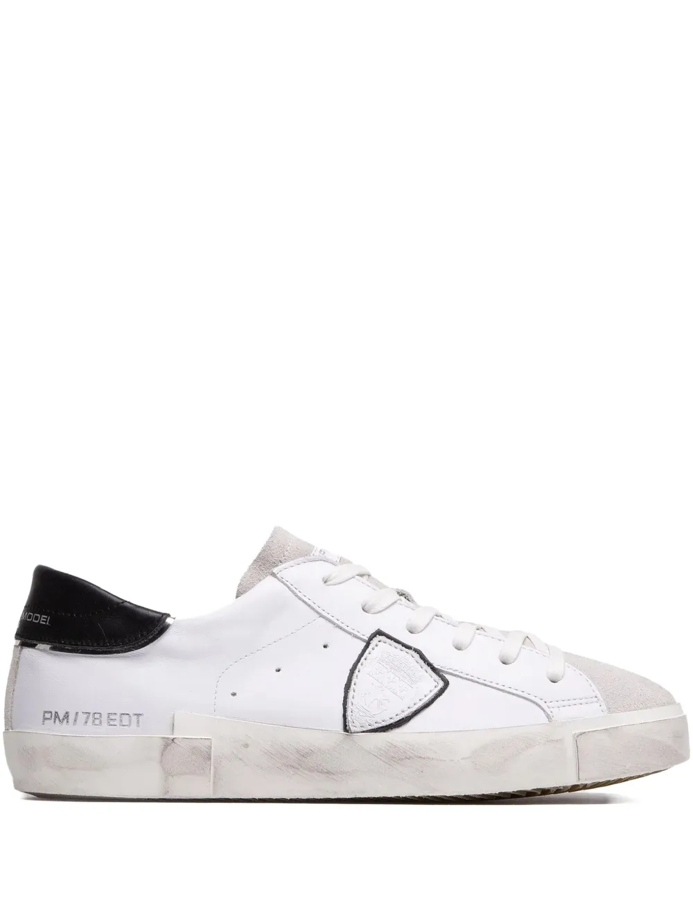 Philippe Model Paris leather suede sneakers NERO BIANCO