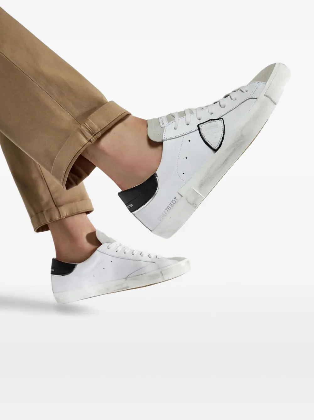 Philippe Model Paris leather suede sneakers NERO BIANCO