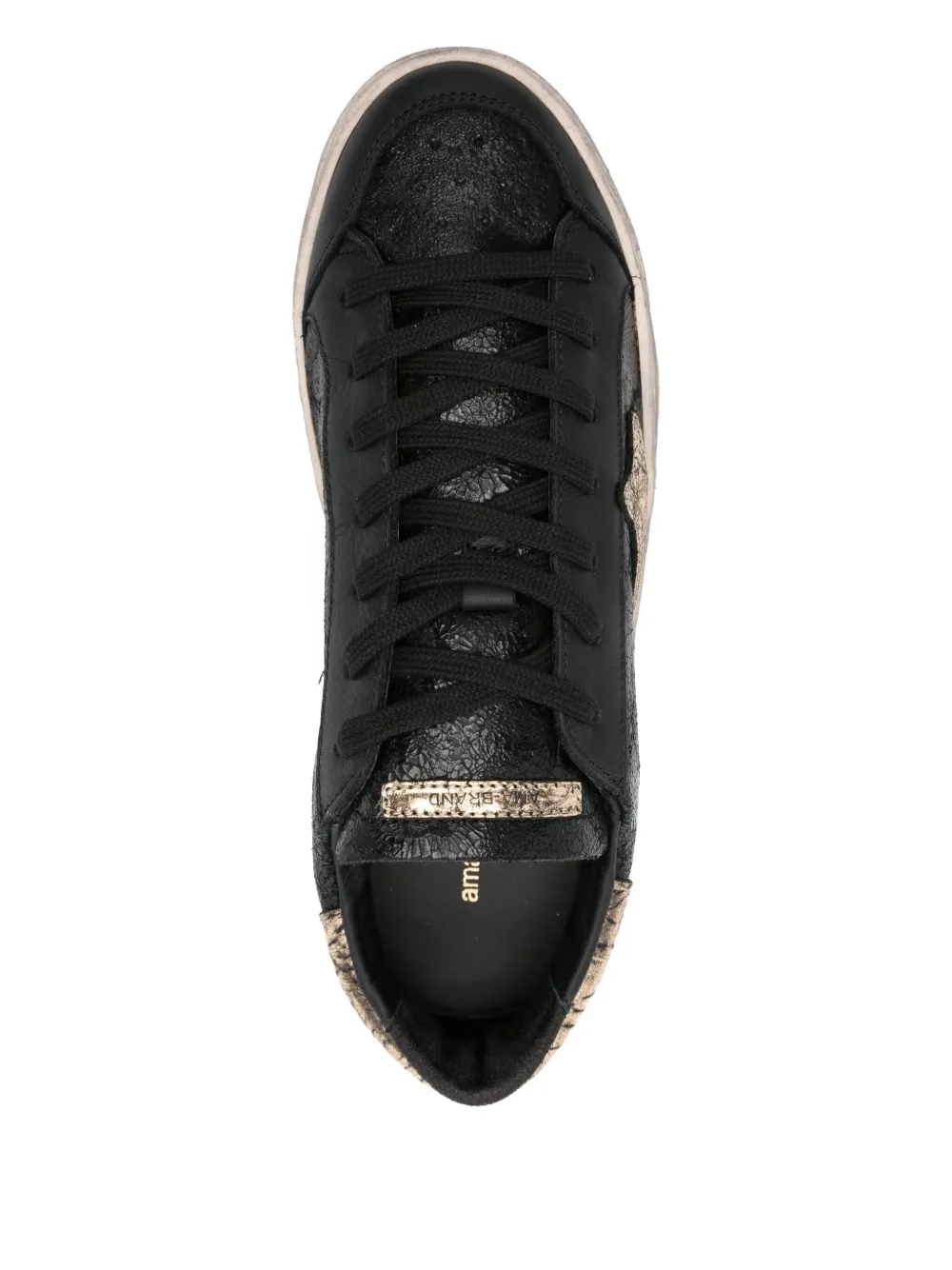 Ama Brand Leren sneakers met ster Zwart