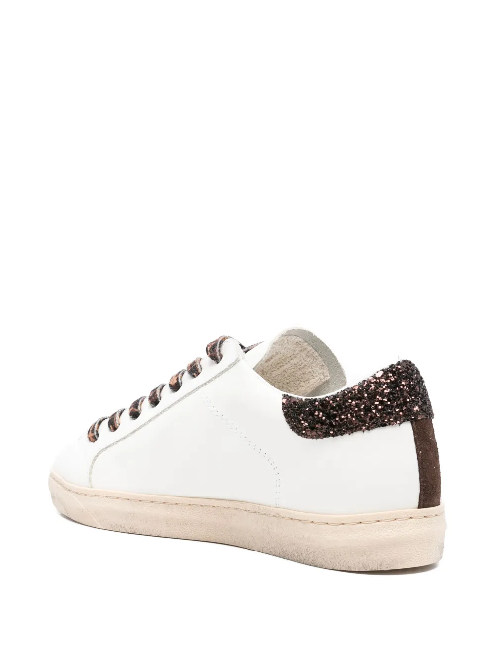 Ama Brand Glitter-panel Sneakers In White