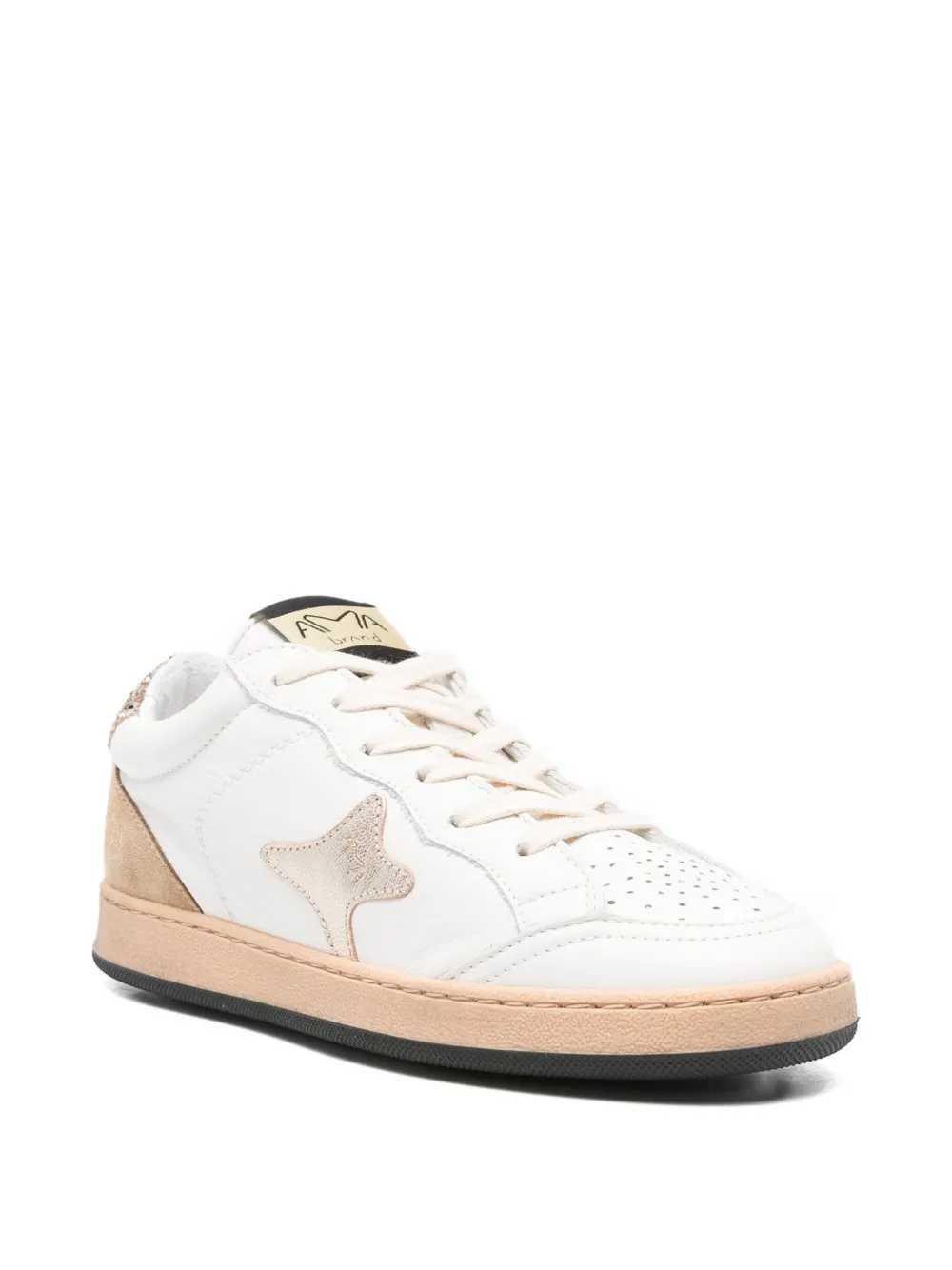 Ama Brand glitter-panel star sneakers - Wit