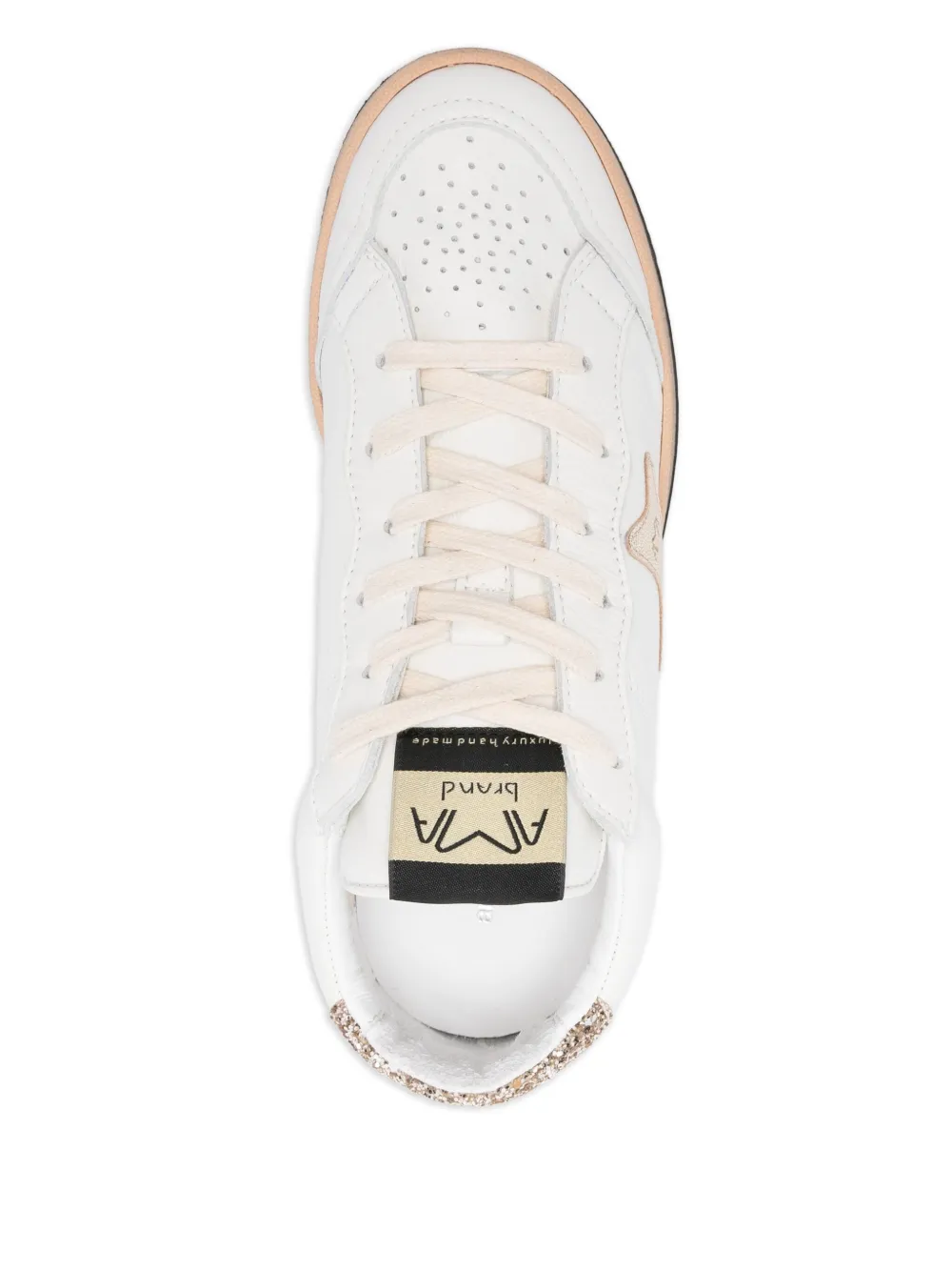 Ama Brand Sneakers met vlak met glitters en ster Wit
