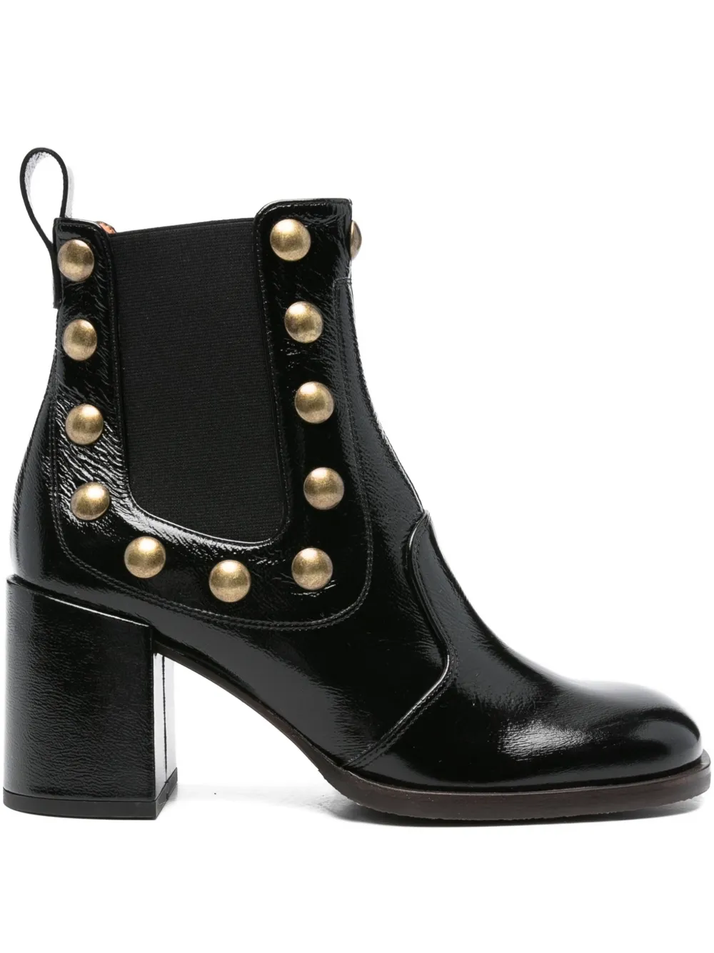 Chie Mihara 75mm embellished block-heel ankle boots Black