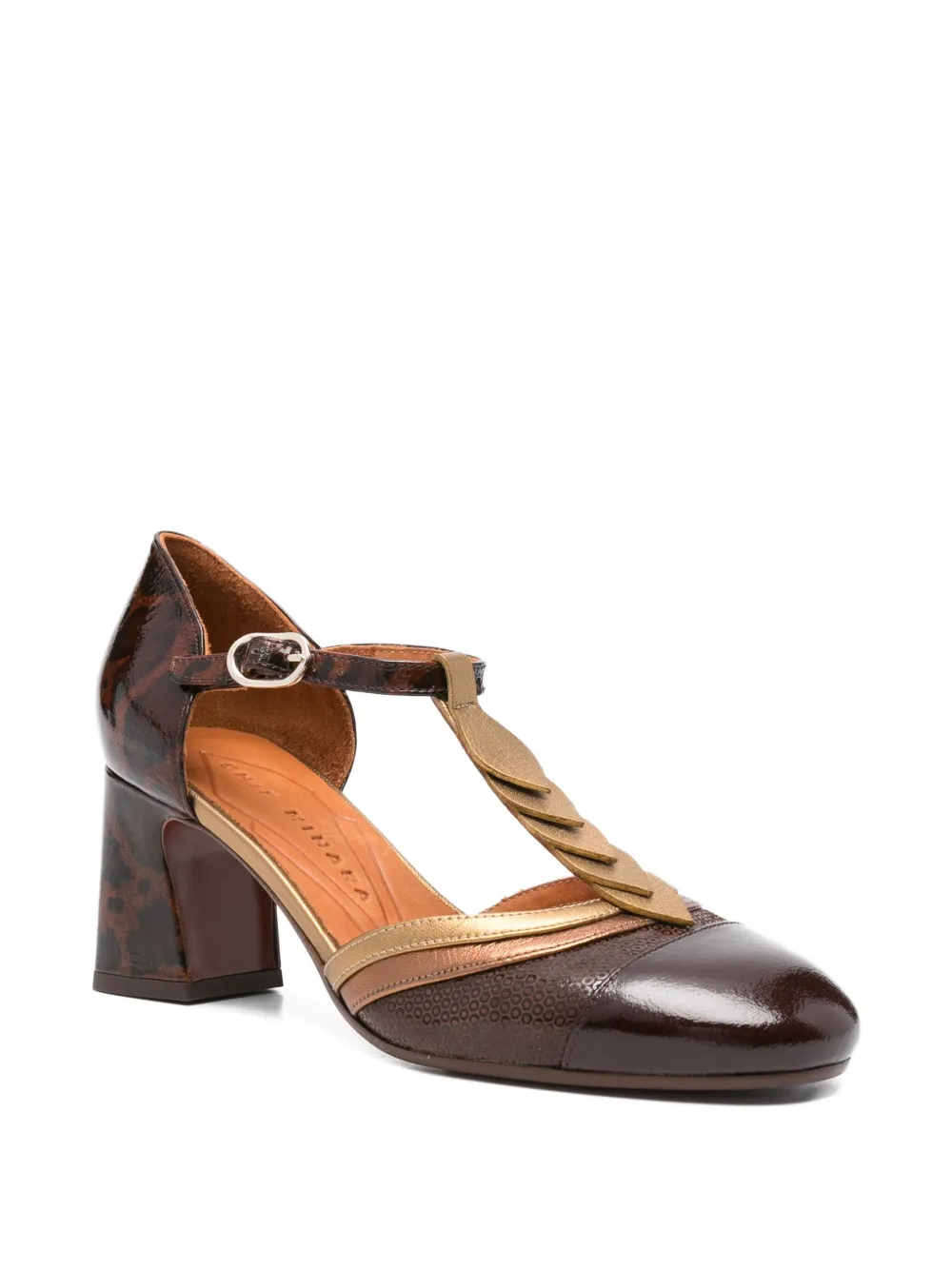 Chie Mihara leopard-print T-bar pumps Brown
