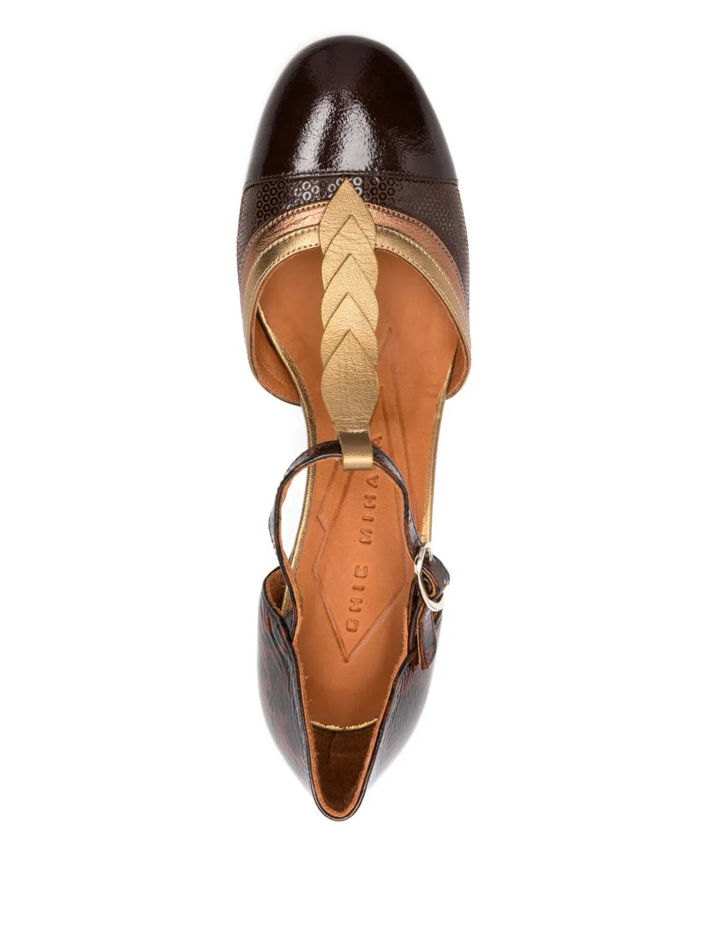 Chie Mihara leopard-print T-bar pumps Brown