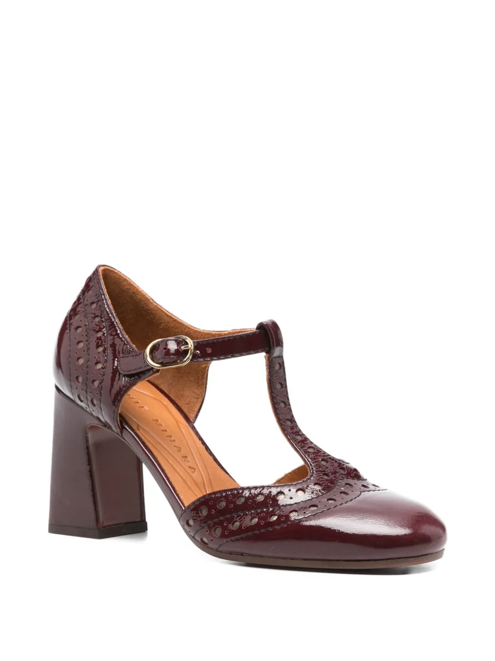 Chie Mihara 80mm Mante T-bar perforated pumps | Heeled Pumps | Image 2