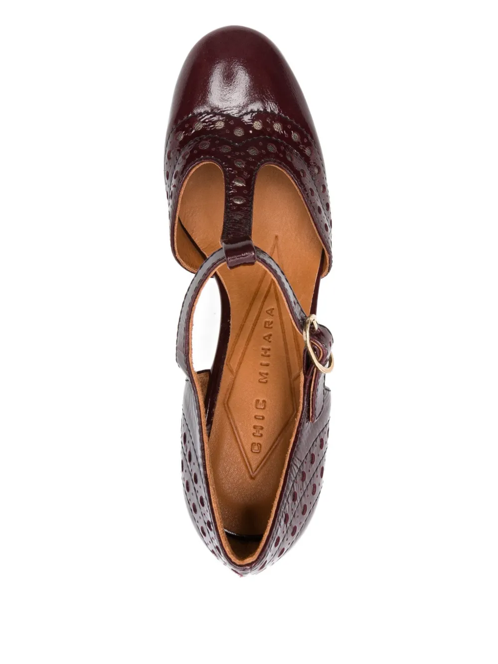 Chie Mihara 80mm Mante T-bar Perforated Pumps In Red