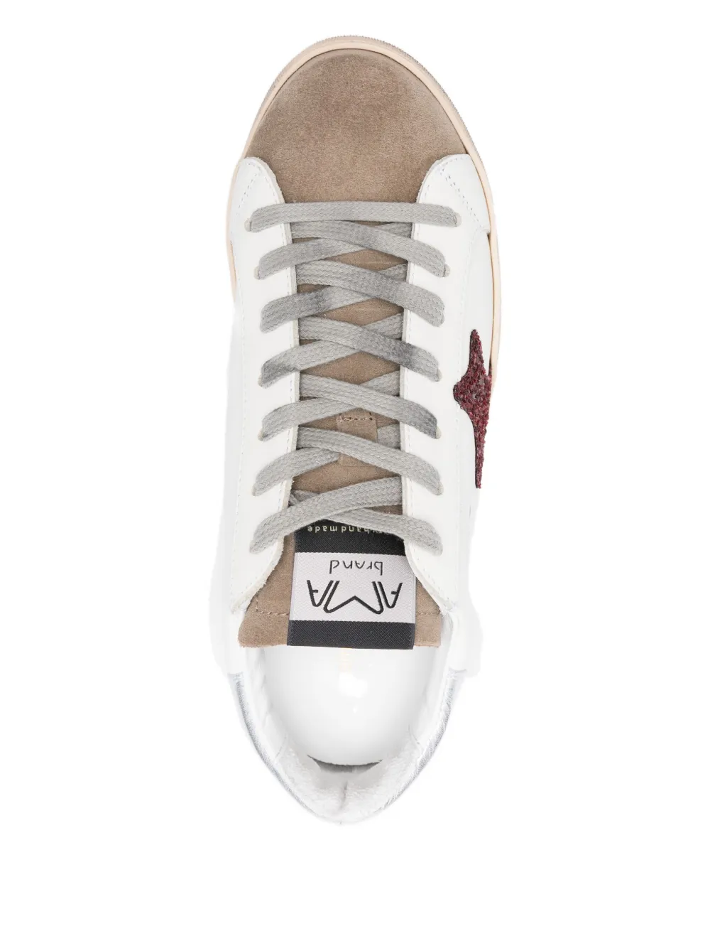 Ama Brand Suède sneakers met glitter Wit