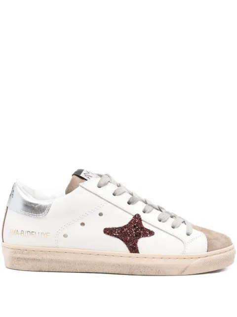 Ama Brand glitter-star suede sneakers
