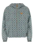 Prada geometric-print hooded jacket - Blue