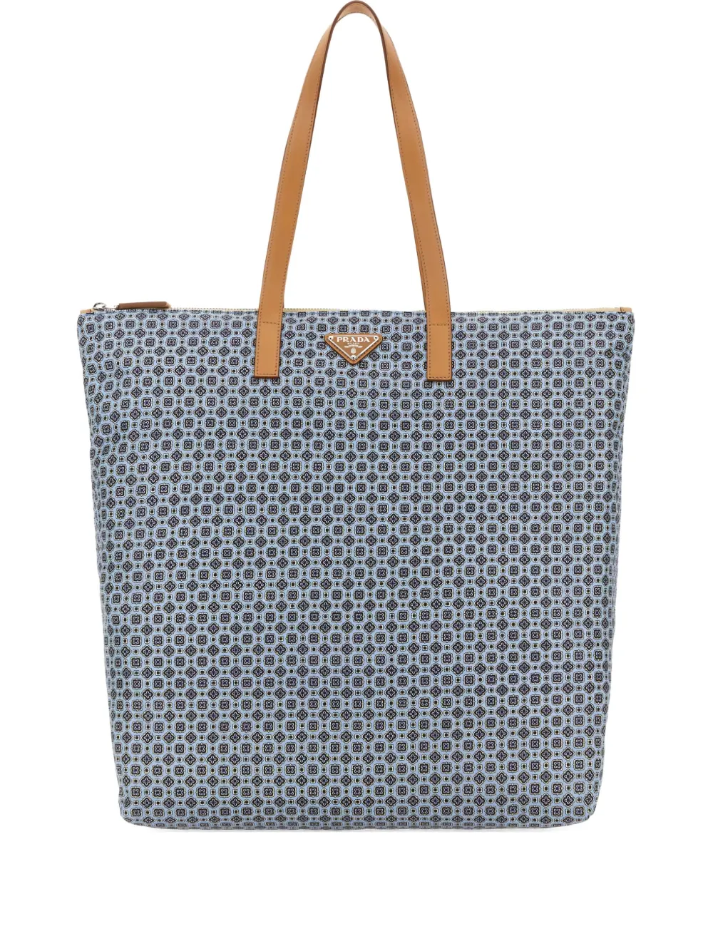 large geometric-pattern tote bag