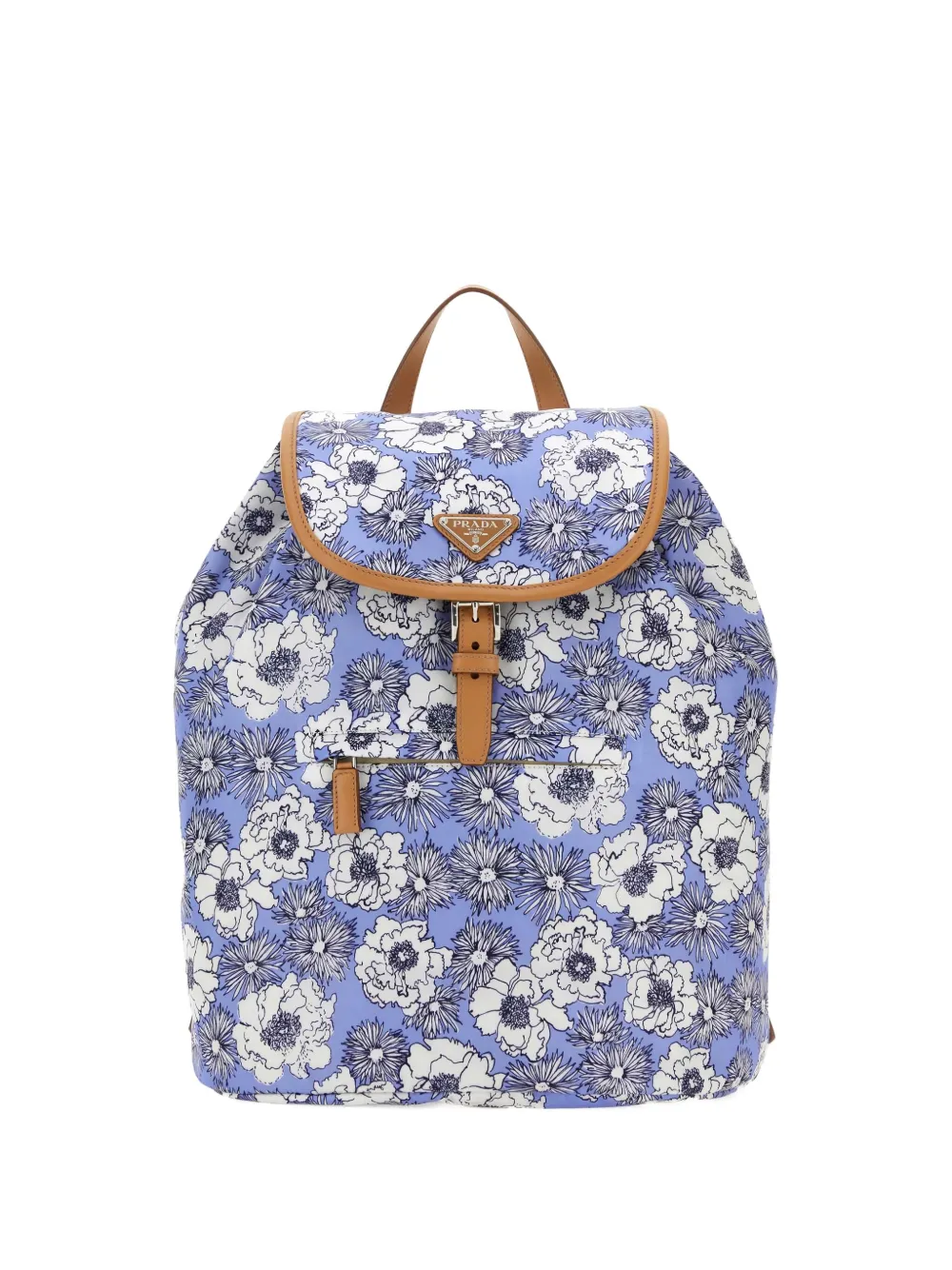 Prada floral-print backpack Blauw