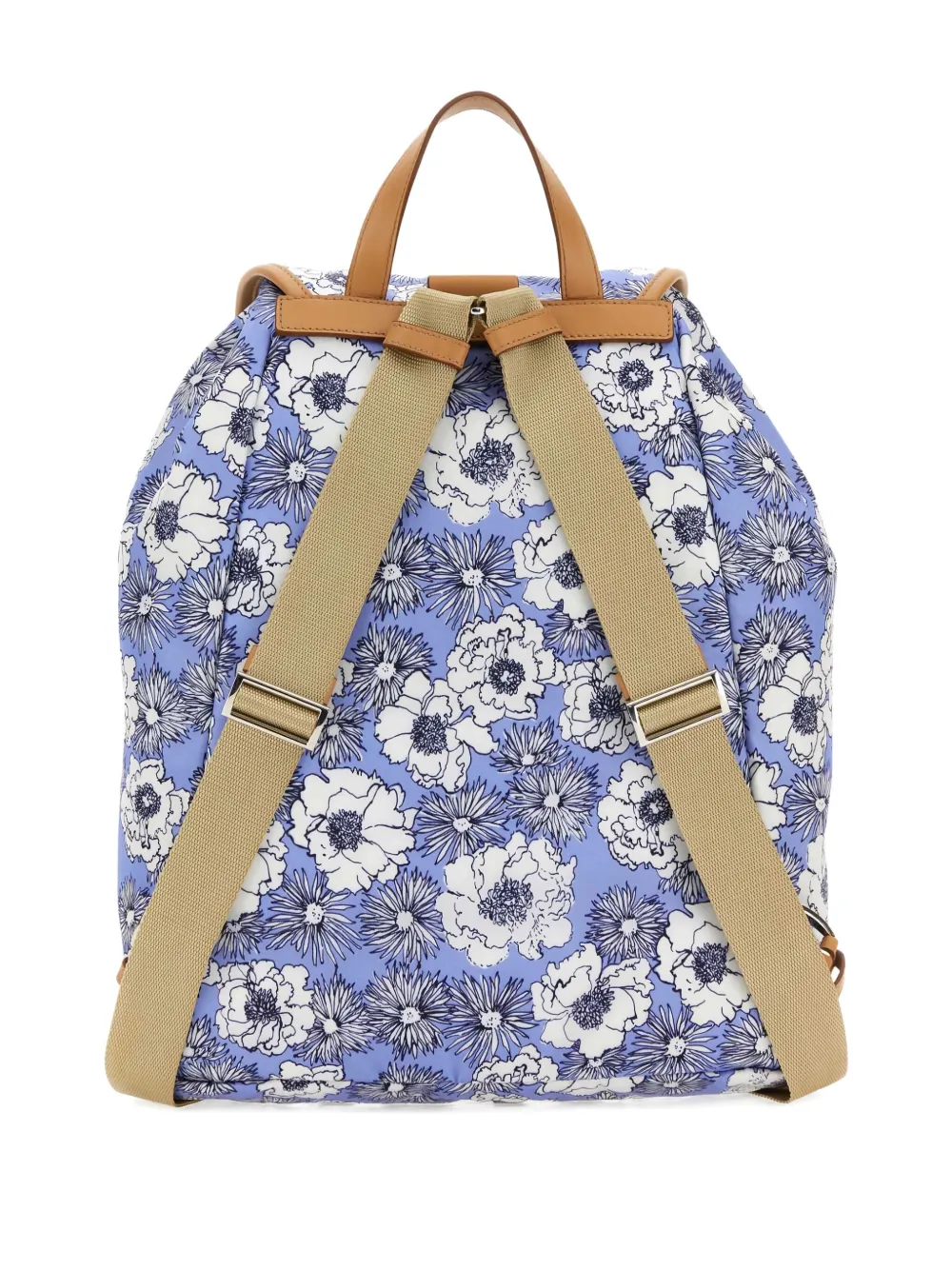 Prada floral-print backpack Blauw