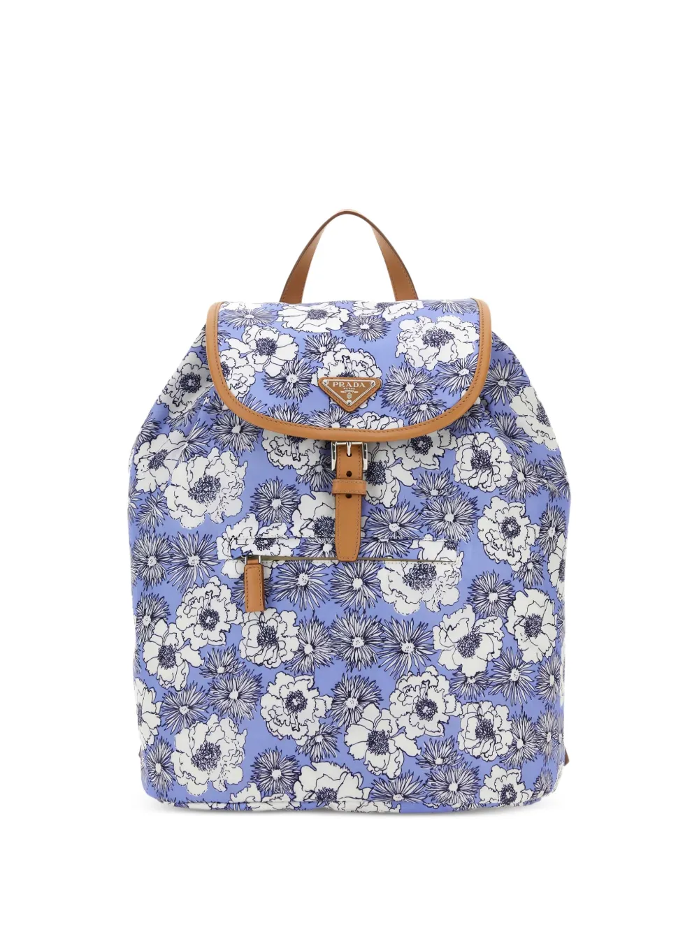 Prada Rugzak met bloemenprint Blauw