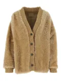 Prada wool-blend shearling cardigan - Neutrals