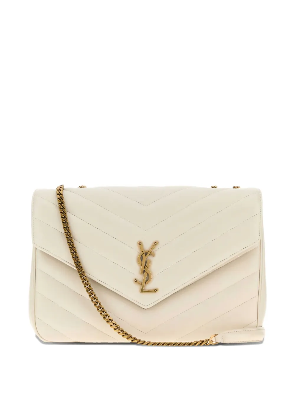 chevron-quilted chain bag