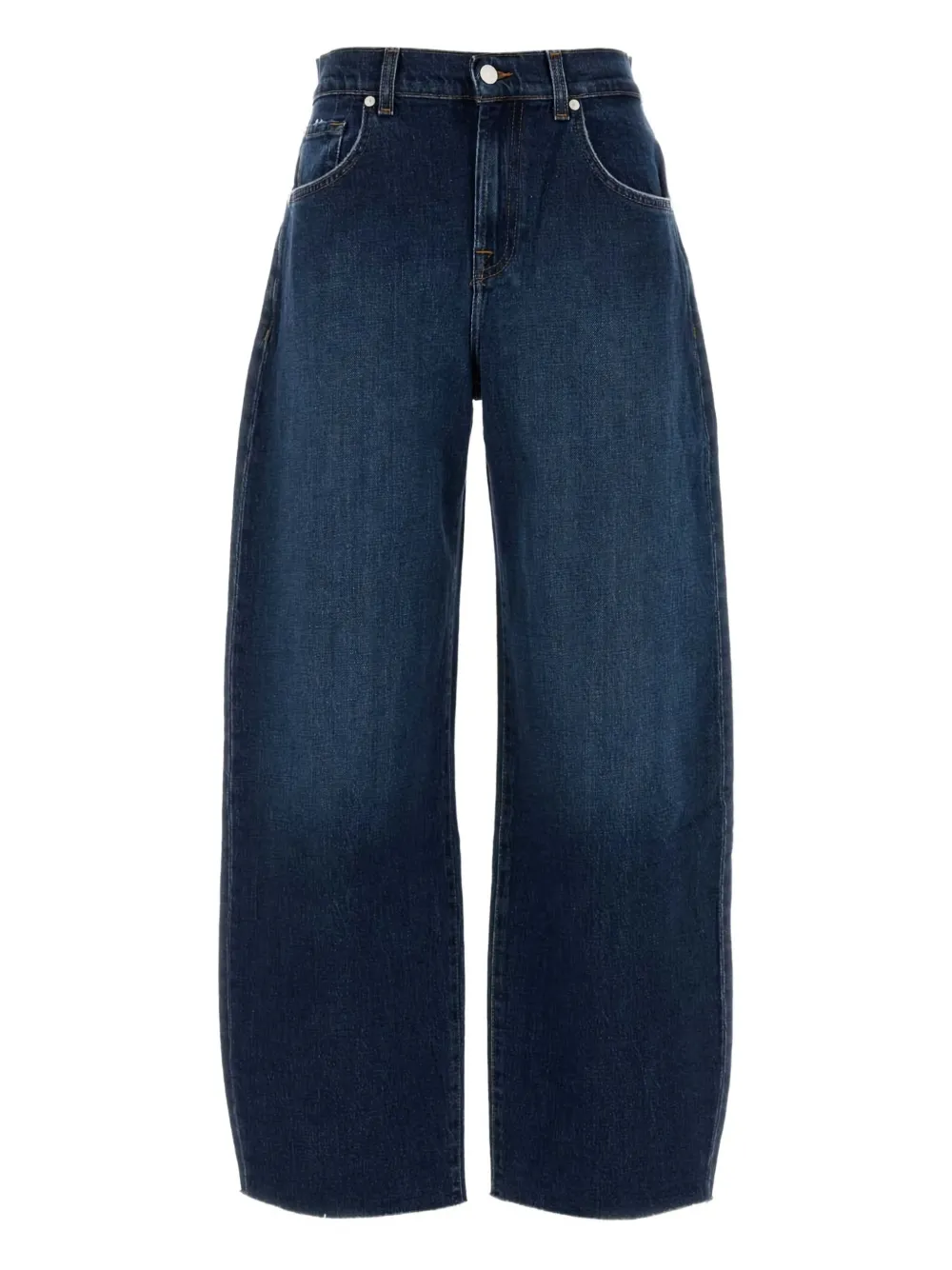 balloon-leg raw-hem jeans