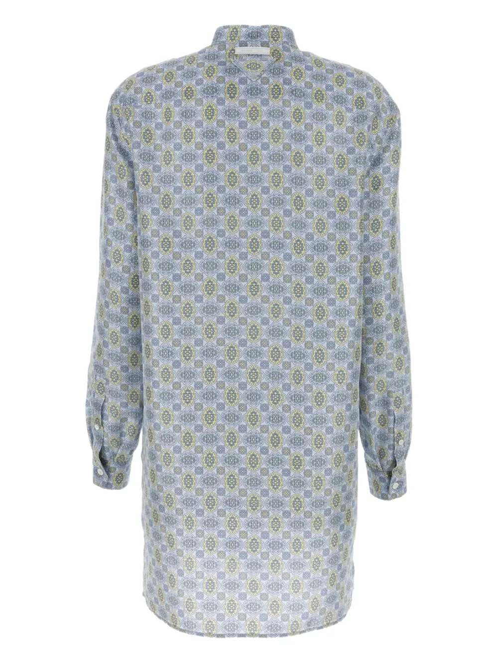 Prada printed silk shirt dress Blauw