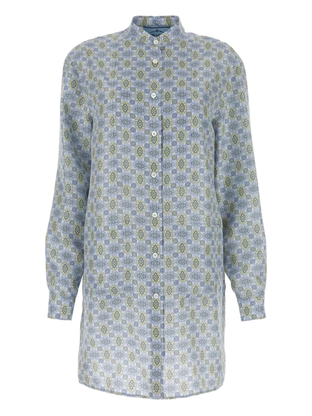 Prada printed silk shirt dress Blauw