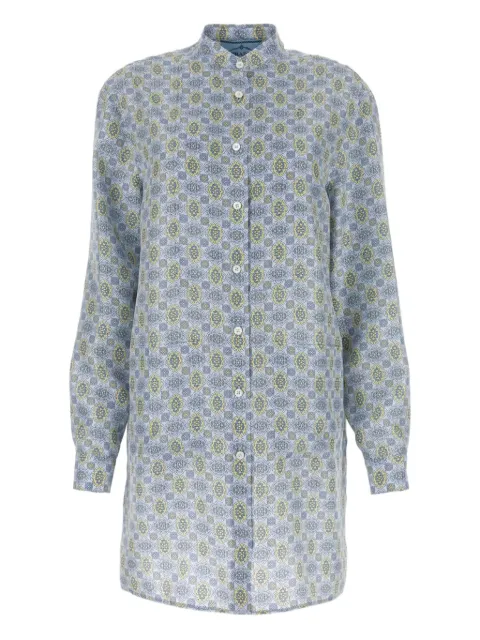 Prada vestido camisero de seda estampado