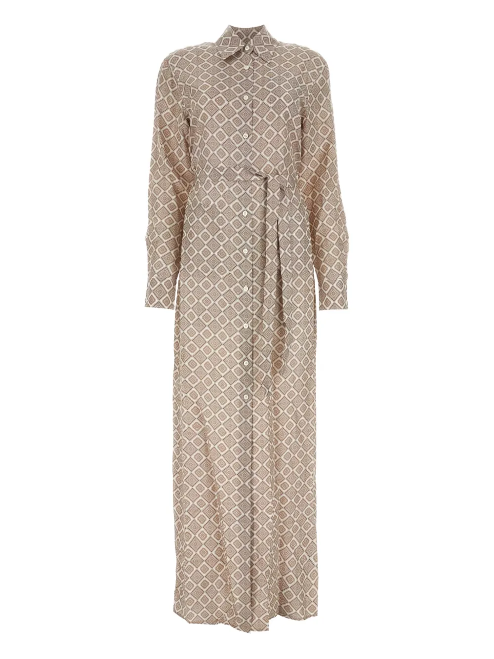 Prada geometric-print maxi shirt dress Beige