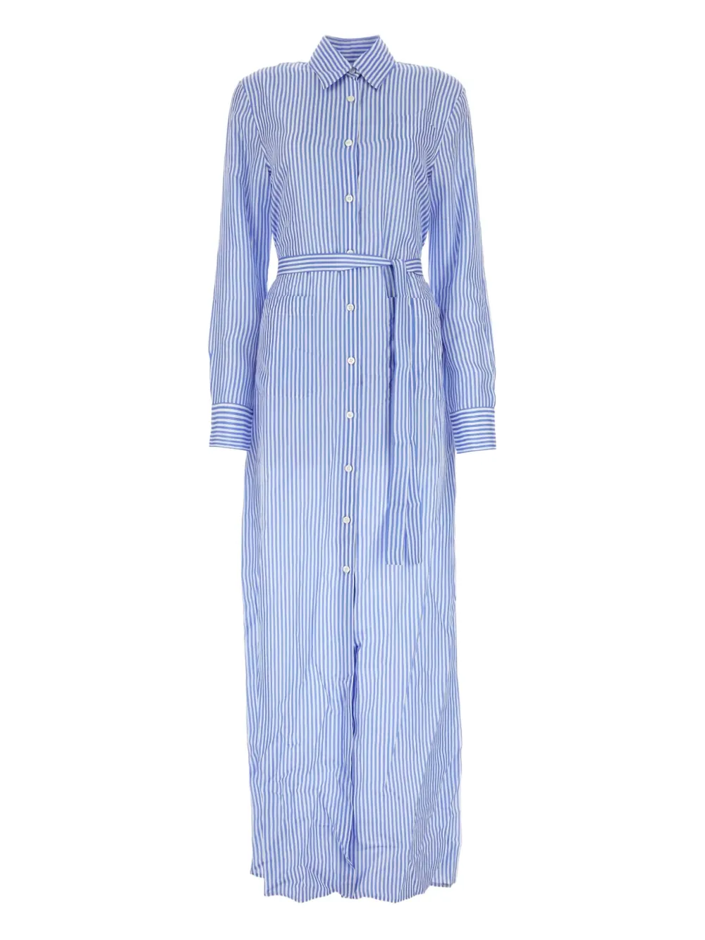 Prada striped shirt maxi dress Blauw