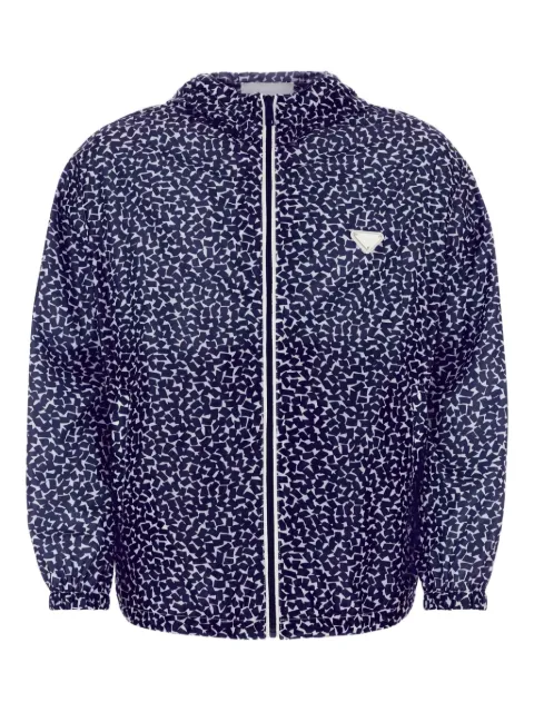 Prada printed hooded windbreaker