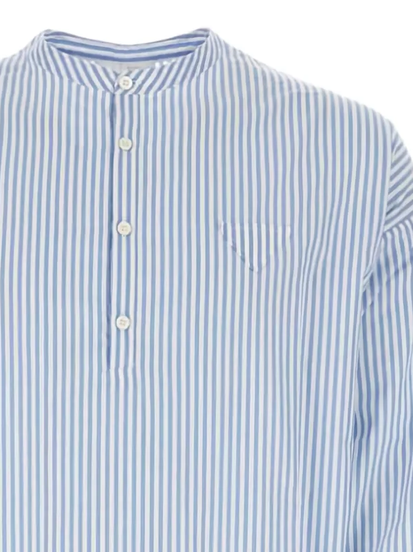 Prada Striped Cotton Shirt | Blue | FARFETCH ZA