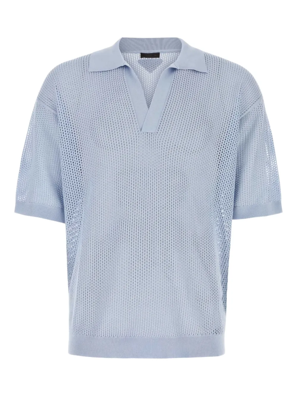 Prada mesh-knit polo shirt Blauw