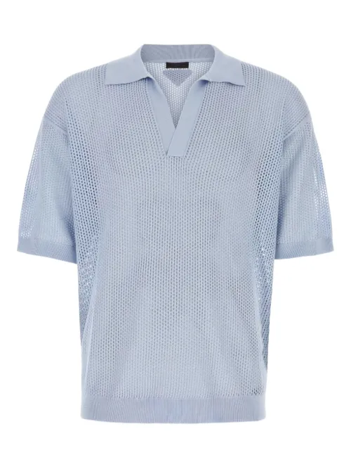 Prada polo en résille - Bleu - Prada - Modalova
