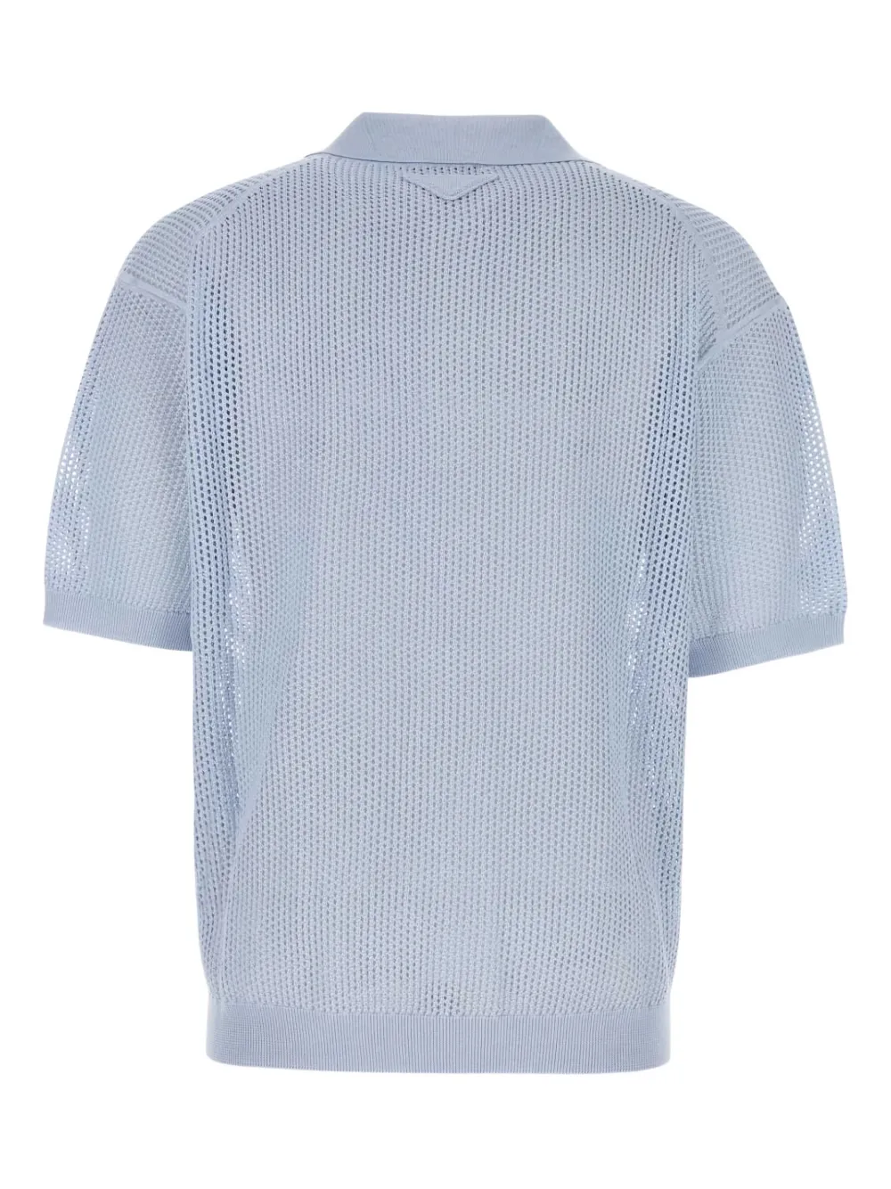 Prada mesh-knit polo shirt Blauw