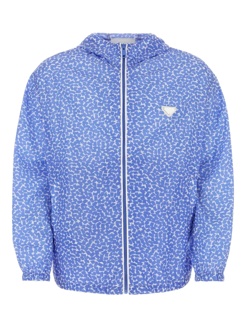 Prada printed hooded windbreaker Blauw