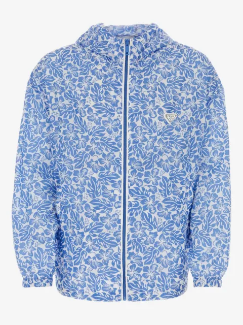 Prada floral-print hooded jacket