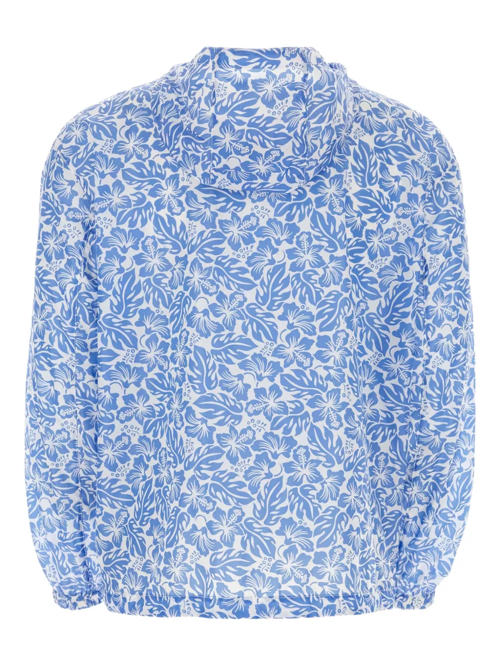 Prada floral-print hooded jacket Blauw