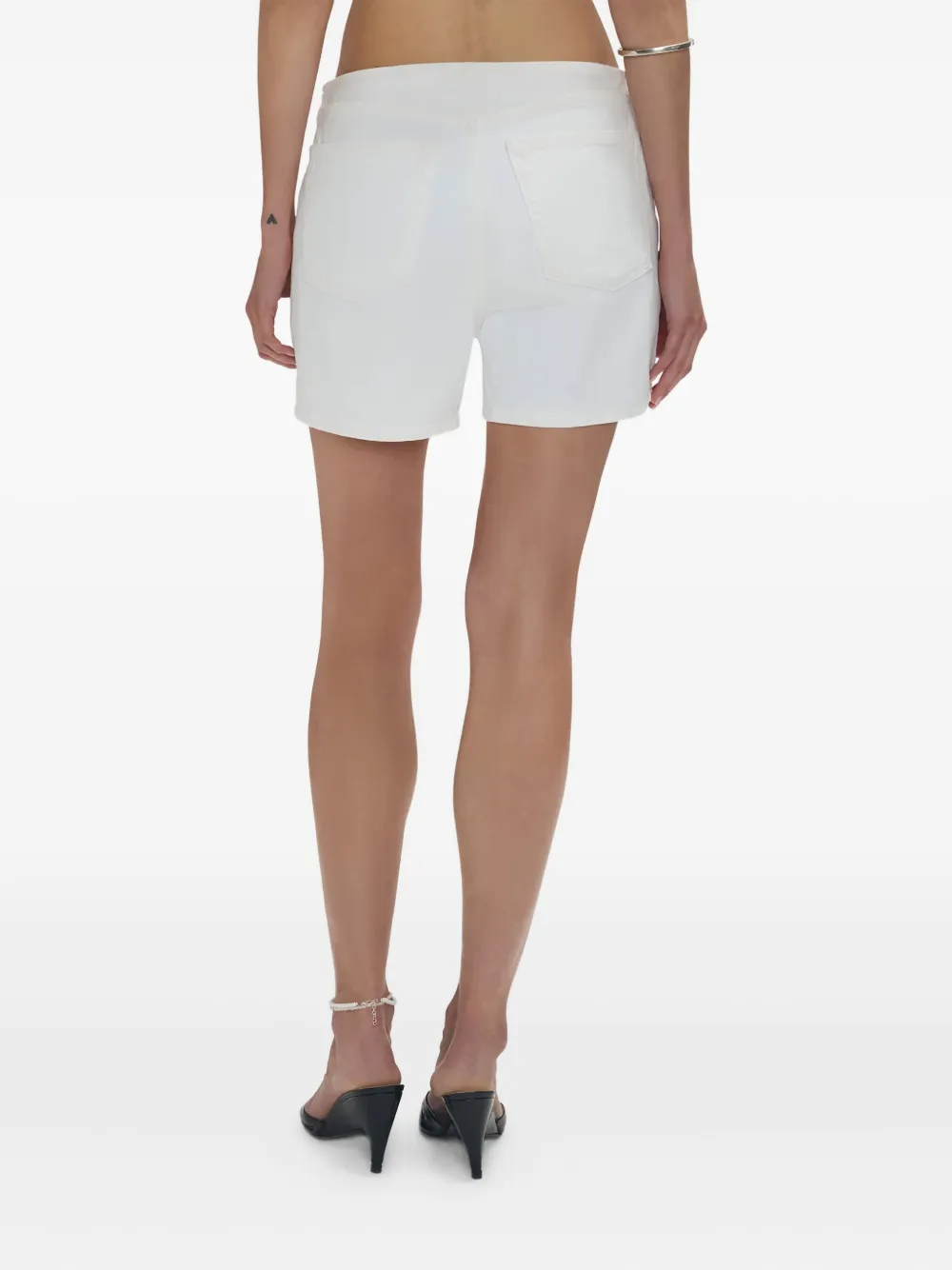 RE DONE The Boardwalk lace-up denim shorts Wit