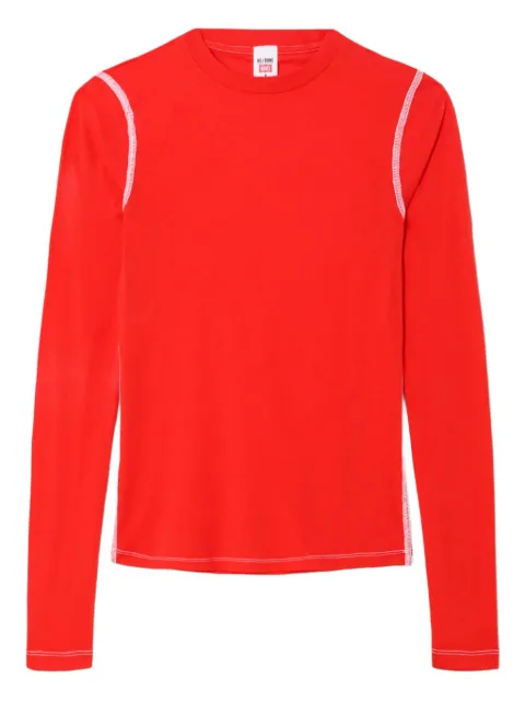 RE/DONE contrast-stitch long-sleeve tee