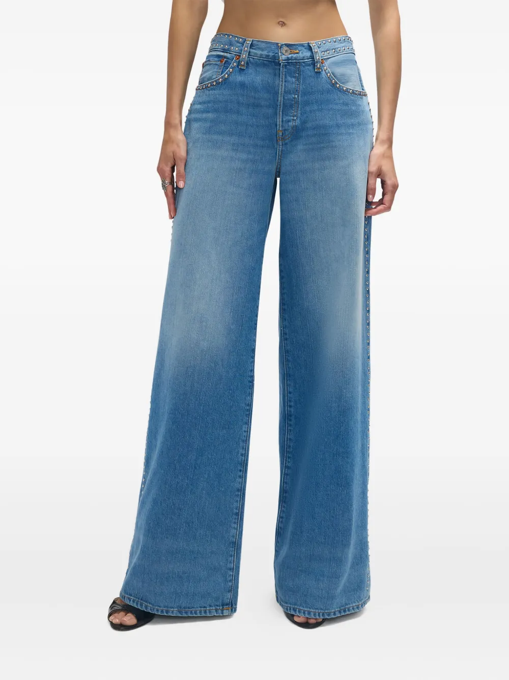 RE/DONE Minerva stud-embellished jeans - Blauw